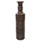 Antique Decorative Brown Hand Curved Mango Wood Floor Flower Vase with Unique Textured Pattern, 36 Inch